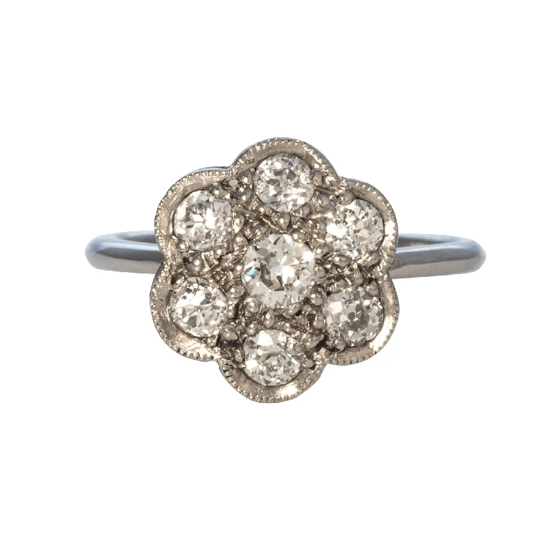 Celebrate With Sparkle – Jewelry Sale Now Live Edwardian Diamond Flower Cluster Platinum Ring