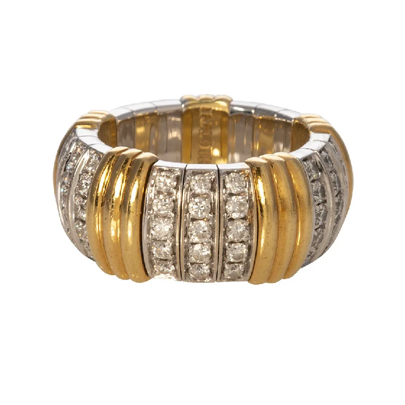Elegant Necklaces And Bracelets At Limited-Time Offers Estate Picchiotti Round Diamond 18K Gold Xpandable Ring