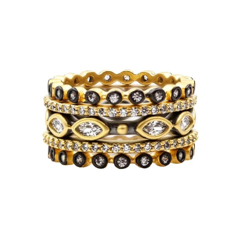 Celebrate Every Occasion With Sparkling Savings Freida Rothman Signature Marquise Station 5 Stack Ring