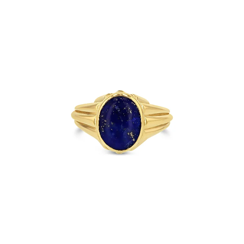 Get Ready To Sparkle – Special Jewelry Discounts Lapis Column Ring - Vertical