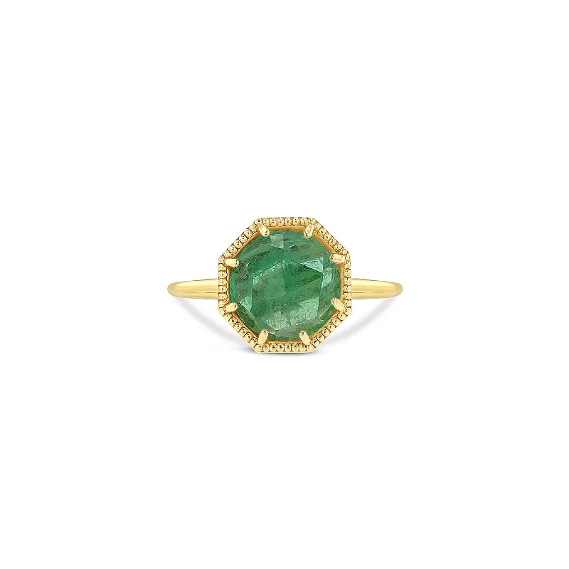 Grab Exquisite Jewelry At The Lowest Prices Maman Crown Bezel Emerald Ring