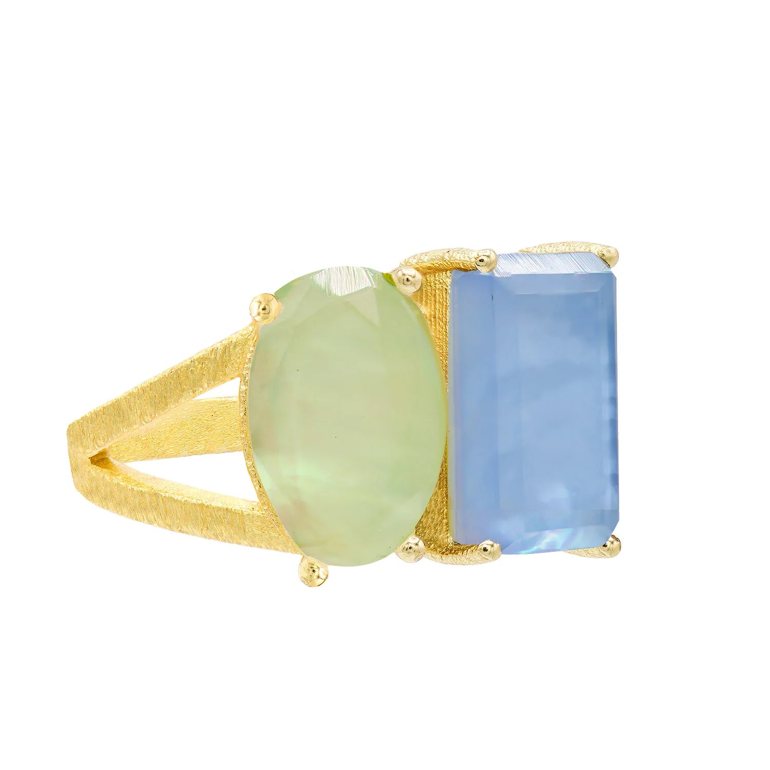 Huge Savings On Timeless Jewelry Collections Marcia Moran Moreda Statement Ring with Double Stone - Tanzanite & Green Amy