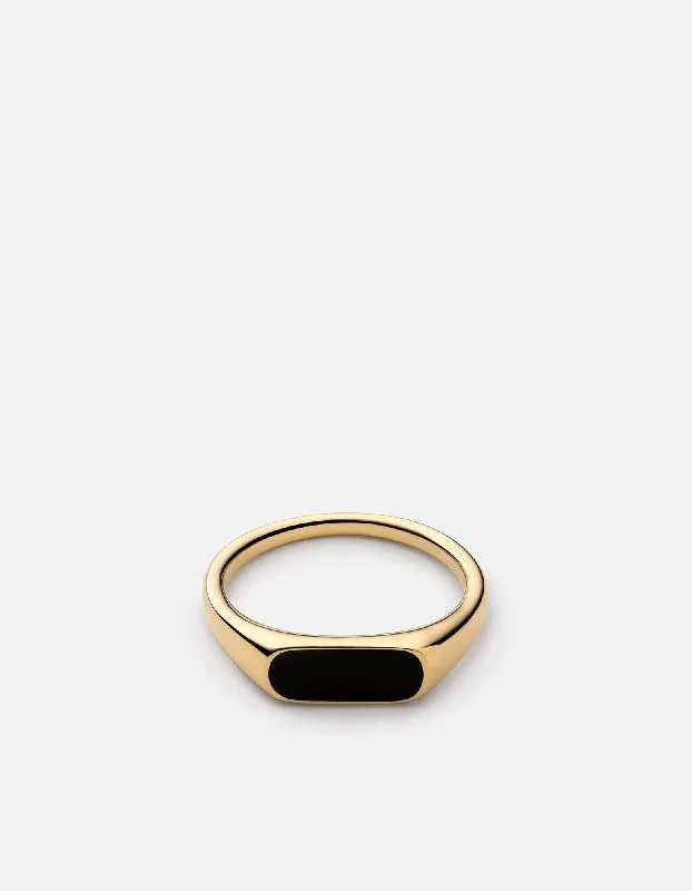 Premium Jewelry Now Available At Special Discounts Pax Ring, 14k Gold/Black