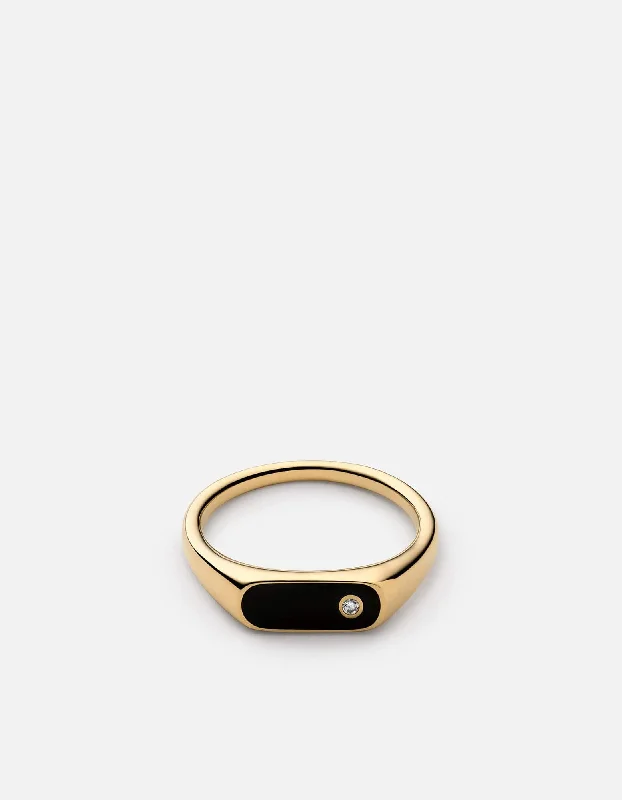 Huge Savings On Timeless Jewelry Collections Pax Diamond Ring, Gold Vermeil/Black