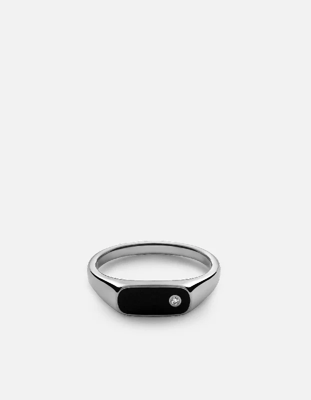 Seasonal Jewelry Deals – Elevate Your Style Pax Diamond Ring, Sterling Silver/Black