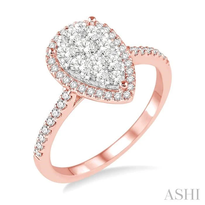 Special Jewelry Deals – Upgrade Your Collection PEAR SHAPE HALO LOVEBRIGHT ESSENTIAL DIAMOND ENGAGEMENT RING