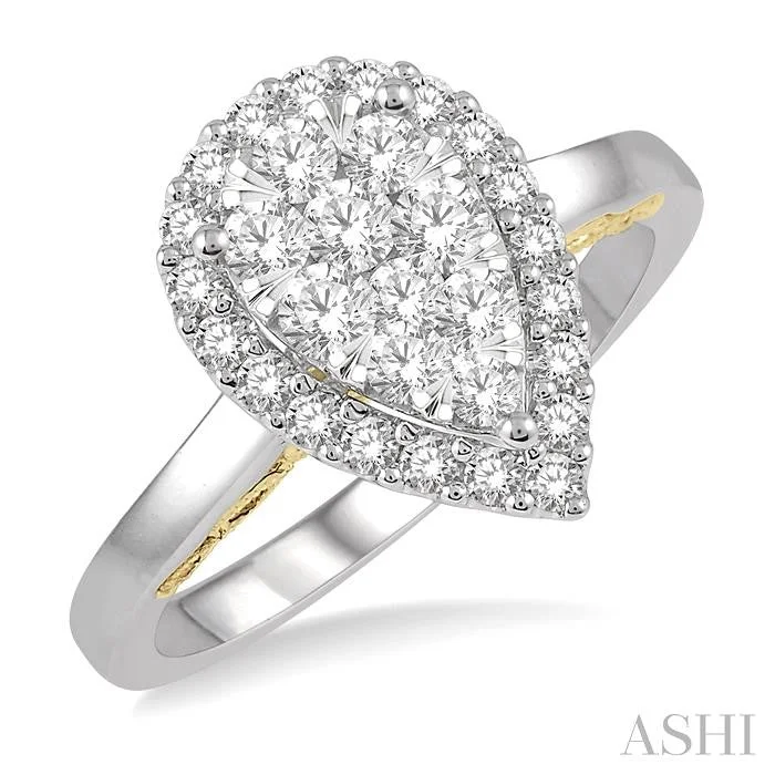 Celebrate With Sparkle – Jewelry Sale Now Live PEAR SHAPE HALO LOVEBRIGHT ESSENTIAL DIAMOND RING