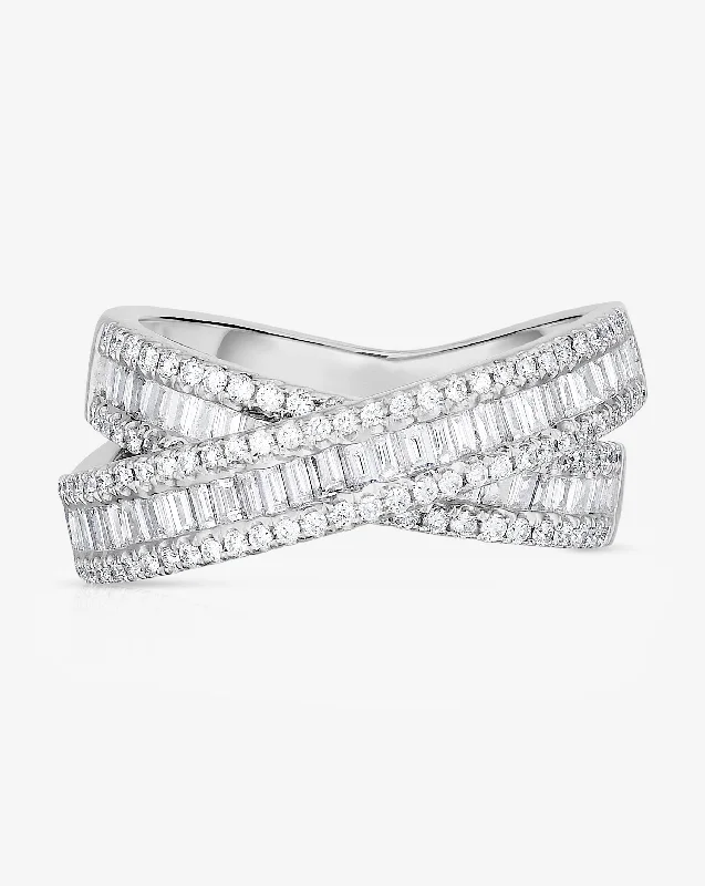 Exclusive Jewelry Sale – Shine For Less Petite Baguette Crossover Ring