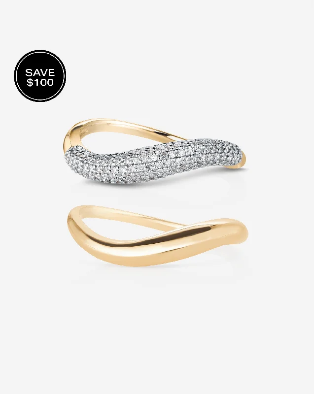 Special Sale On Handcrafted Jewelry – Shop Today Petite Movement Cloud Stackable Duo Set