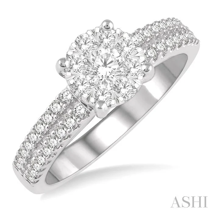 Shop Handcrafted Jewelry At Special Promotional Rates ROUND SHAPE LOVEBRIGHT DIAMOND RING