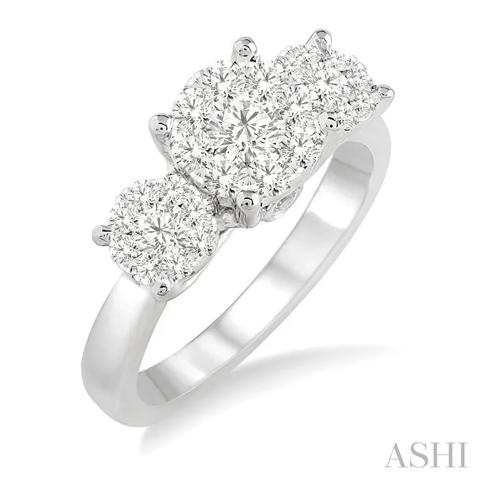 Limited-Stock Jewelry Clearance – Grab Your Favorites Now ROUND SHAPE PAST PRESENT & FUTURE LOVEBRIGHT ESSENTIAL DIAMOND ENGAGEMENT RING