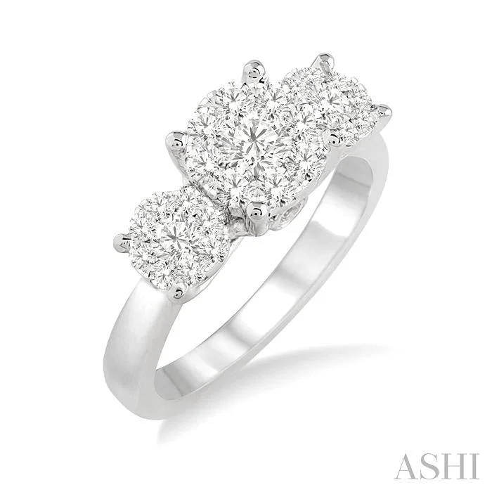Exclusive Jewelry Offers – Shine For Less ROUND SHAPE PAST PRESENT & FUTURE LOVEBRIGHT ESSENTIAL DIAMOND ENGAGEMENT RING