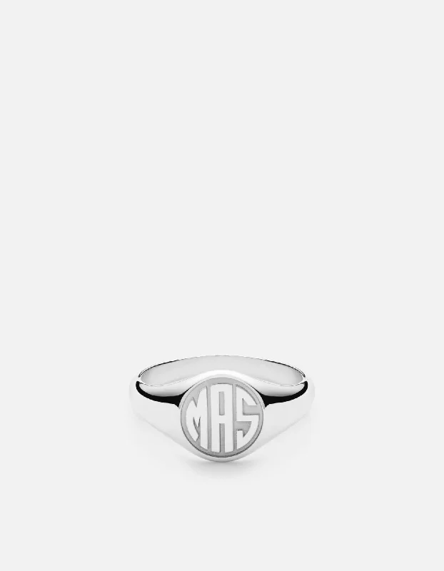 Bestselling Jewelry At Special Promotional Rates Signet Ring, Sterling Silver/3 Letter