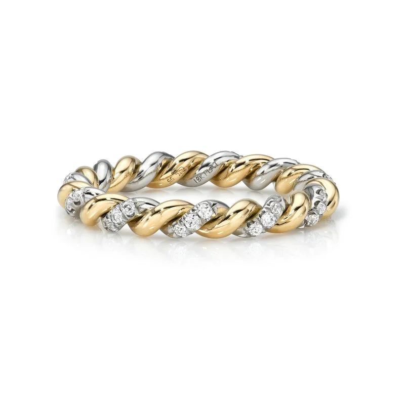 Handcrafted Jewelry Sale – Unique Designs At Low Prices Single Stone Diamond Two Tone Large Lara Band
