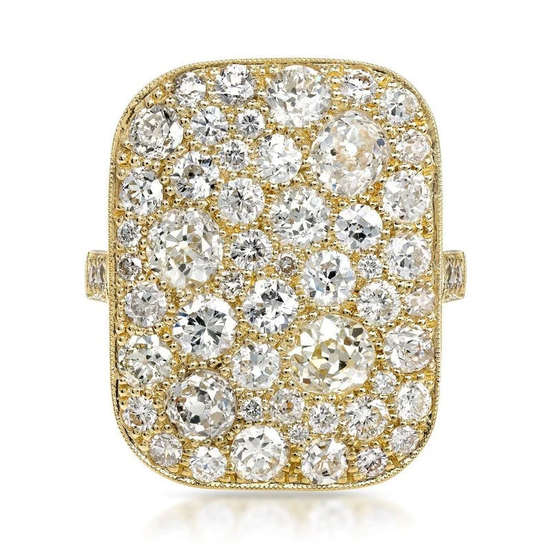 Chic, Trendy, And Affordable Jewelry Sale Single Stone Rectangular Cobblestone Ring