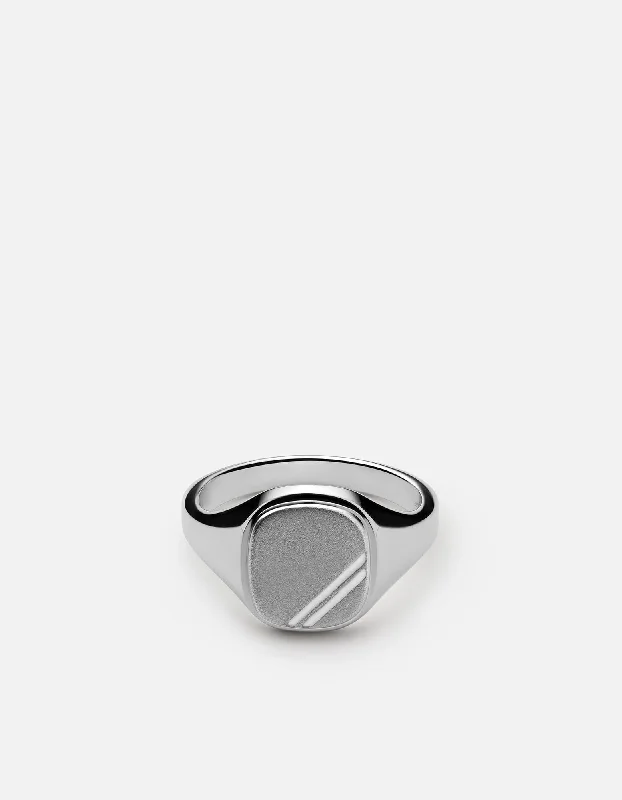 Flash Sale On Stunning Jewelry – Don't Miss Out Square Step Ring, Sterling Silver/White Enamel