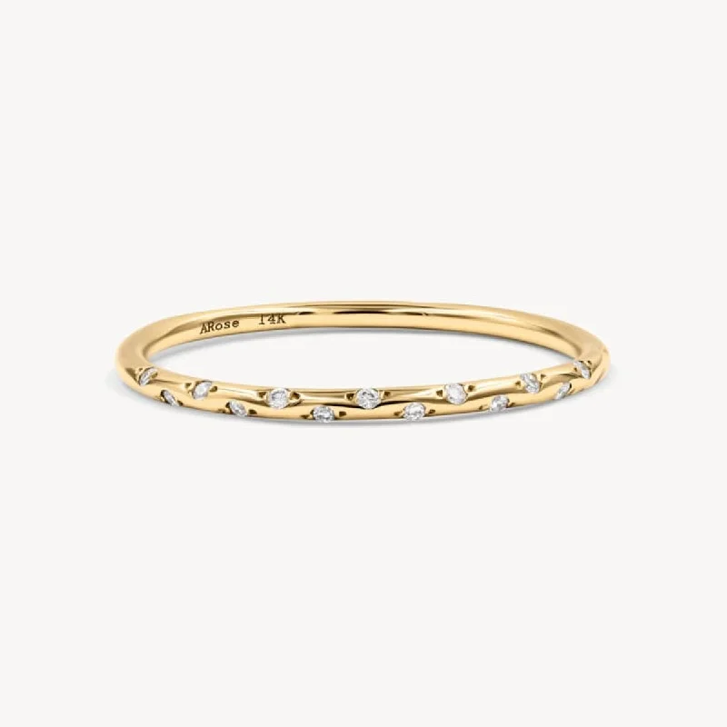 Chic And Stylish Jewelry At Exclusive Prices Thin Starry Diamond Half Eternity