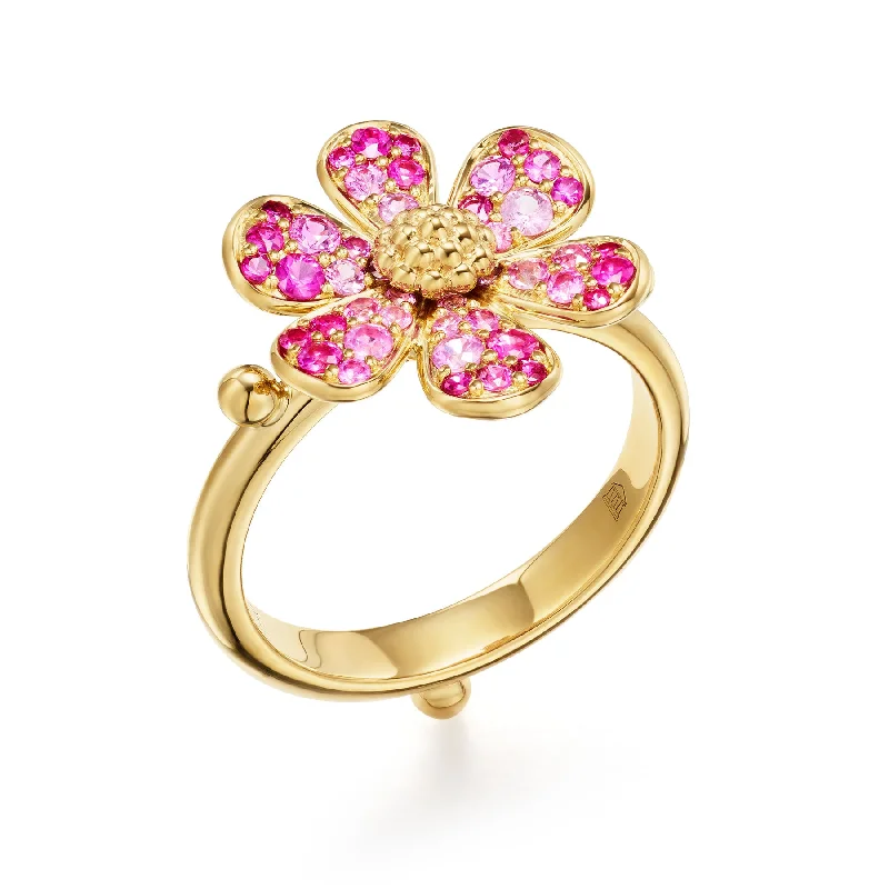 Affordable Luxury Jewelry For Every Occasion Temple St. Clair Pink Sapphire & Ruby Flower Ring