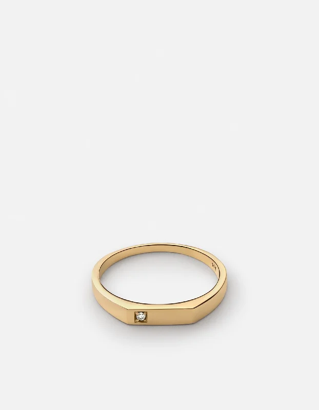 Premium Jewelry At Special Low Prices For A Limited Time Thin Geo Diamond Ring, 14k Gold