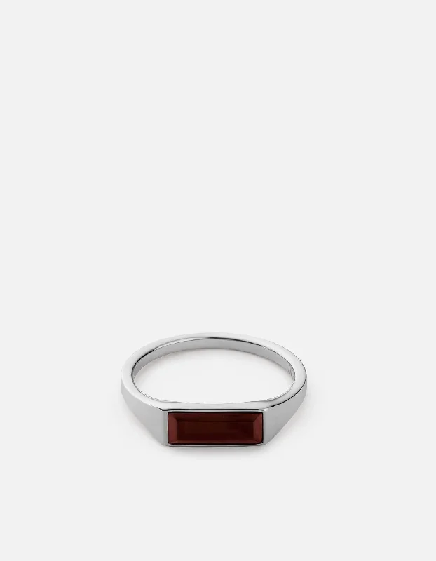 Discounted Jewelry For A Glamorous Look Thin Lennox Agate Ring, Sterling Silver