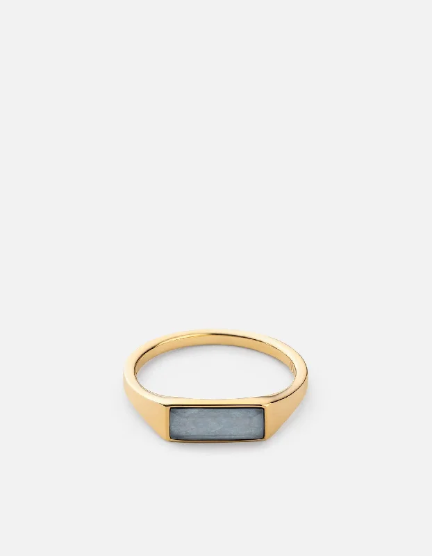 Fashion-Forward Jewelry At Incredible Prices Thin Lennox Chalcedony Ring, Gold Vermeil