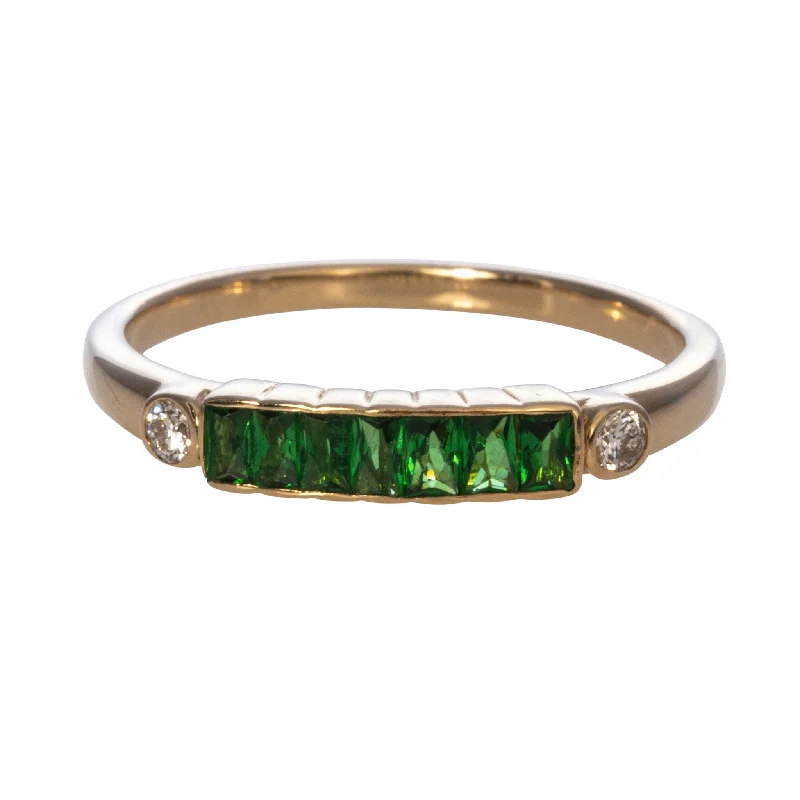 Breathtaking Jewelry, Breathtaking Prices Tsavorite & Diamond 14K Yellow Gold Band