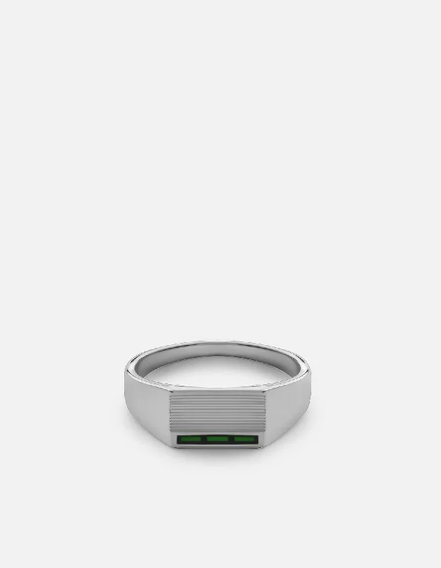 Trending Jewelry Styles Now At Limited-Time Discounts Vault Ring, Sterling Silver/Green