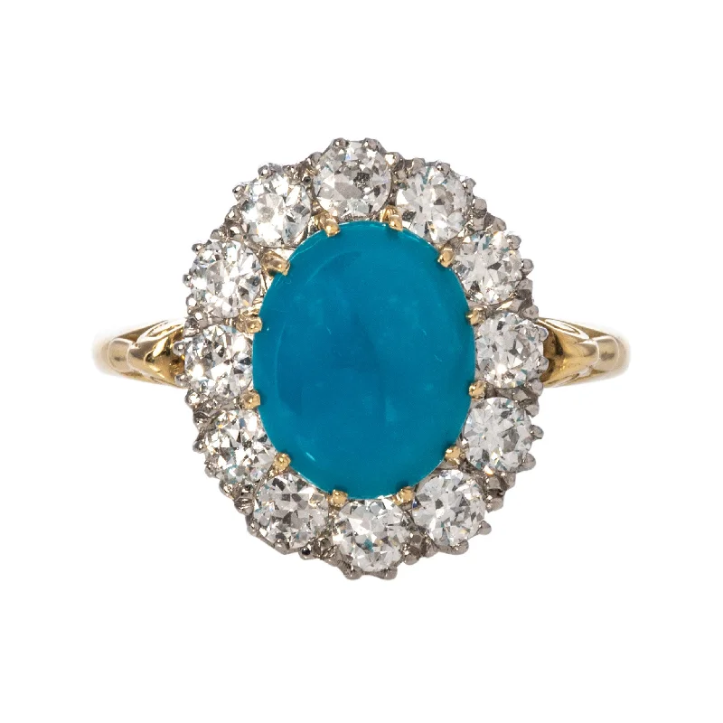 Sparkle On A Budget – Fine Jewelry For Less Victorian Style Turquoise & Diamond Cluster Ring