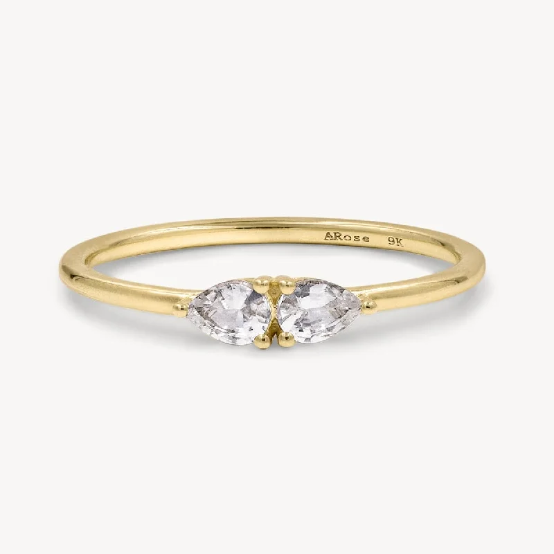Shop Fine Jewelry With Exclusive Savings White Sapphire Double Pear Ring