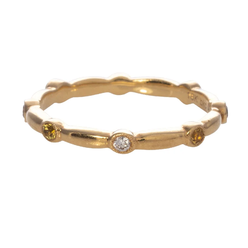 Flash Jewelry Sale – Get Stunning Pieces At Low Prices Yellow Sapphire & Diamond Bezel Station Eternity 18K Gold Band