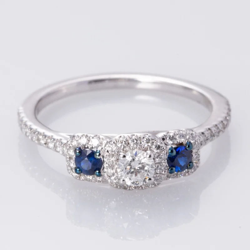 Grab Your Favorite Jewelry At The Lowest Prices 10K White Gold Sapphire and Diamond Cocktail Ring | 0.22ct, 0.68ctw | SZ 6.75 Grab Your Favorite Jewelry At The Lowest Prices 10K White Gold Sapphire and Diamond Cocktail Ring | 0.22ct, 0.68ctw | SZ 6.75