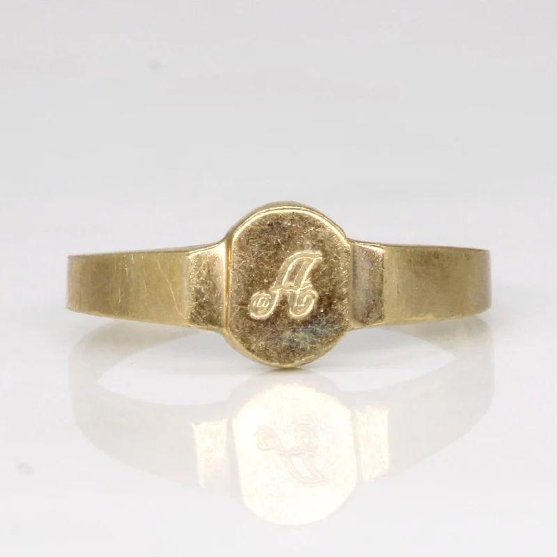 Stunning Jewelry At Even More Stunning Prices 10k Yellow Gold 'A' Signet Ring | SZ 4.25 | Stunning Jewelry At Even More Stunning Prices 10k Yellow Gold 'A' Signet Ring | SZ 4.25 |
