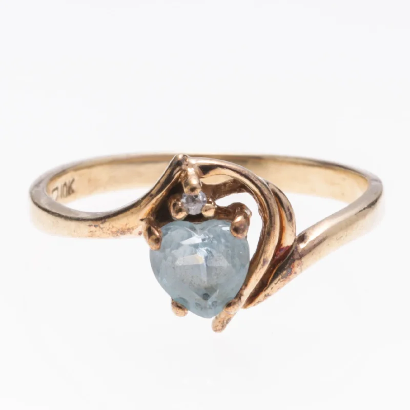 Trendy And Classic Jewelry Now At Reduced Prices 10K Yellow Gold Blue Topaz and Diamond Ring | 0.62ct, 0.005ct | SZ 5.75 Trendy And Classic Jewelry Now At Reduced Prices 10K Yellow Gold Blue Topaz and Diamond Ring | 0.62ct, 0.005ct | SZ 5.75