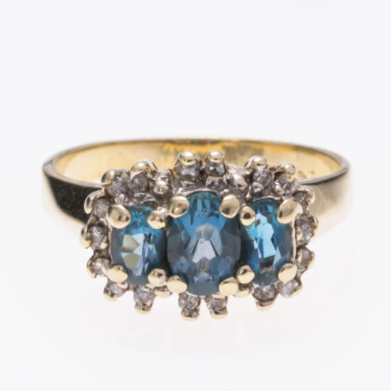 Jewelry Clearance Event – Last Chance For Stunning Deals 10K Yellow Gold Blue Tourmaline and Diamond Ring | 0.88ctw, 0.09ctw | SZ 5.5 Jewelry Clearance Event – Last Chance For Stunning Deals 10K Yellow Gold Blue Tourmaline and Diamond Ring | 0.88ctw, 0.09ctw | SZ 5.5