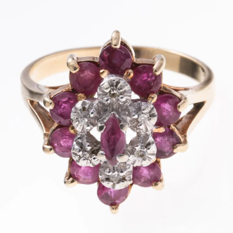 High-Quality Gemstone Jewelry For Special Occasions 10K Yellow Gold Synthetic Ruby and Diamond Ring | 0.54ctw, 0.025ctw | SZ 7.75 High-Quality Gemstone Jewelry For Special Occasions 10K Yellow Gold Synthetic Ruby and Diamond Ring | 0.54ctw, 0.025ctw | SZ 7.75