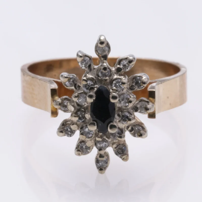 Huge Markdowns On Premium Jewelry Styles 10k Yellow Gold Sapphire and Diamond Ring | 0.14ct, 0.22ctw | SZ 6.5 Huge Markdowns On Premium Jewelry Styles 10k Yellow Gold Sapphire and Diamond Ring | 0.14ct, 0.22ctw | SZ 6.5