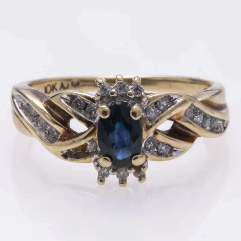 Elegant Jewelry, Affordable Luxury – Shop Now 10k Yellow Gold Sapphire and Diamond Ring | 0.45ct, 0.27ctw | SZ 7 Elegant Jewelry, Affordable Luxury – Shop Now 10k Yellow Gold Sapphire and Diamond Ring | 0.45ct, 0.27ctw | SZ 7