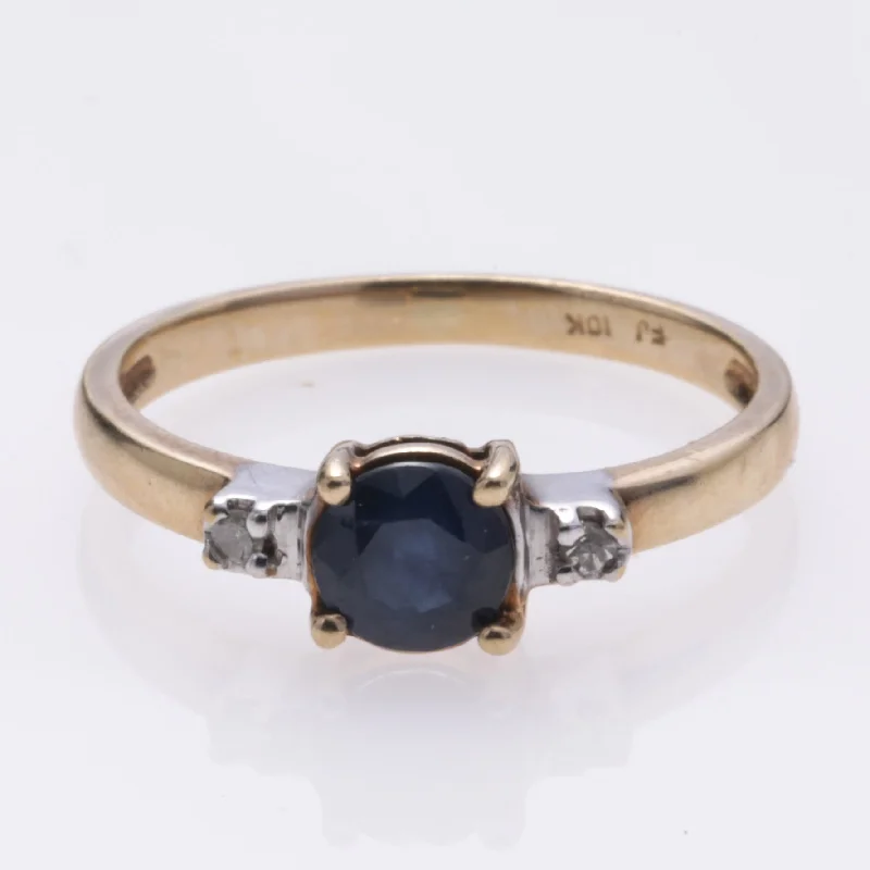 Grab Exquisite Jewelry At The Lowest Prices 10k Yellow Gold Sapphire and Diamond Ring | 0.58ct, 0.02ctw | SZ 5 Grab Exquisite Jewelry At The Lowest Prices 10k Yellow Gold Sapphire and Diamond Ring | 0.58ct, 0.02ctw | SZ 5