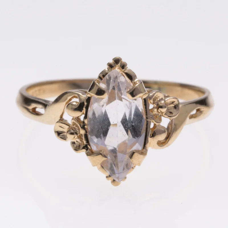 Luxury Handcrafted Jewelry For Elegant Looks 10K Yellow Gold White Topaz Ring | 1.33ctw | SZ 7.75 Luxury Handcrafted Jewelry For Elegant Looks 10K Yellow Gold White Topaz Ring | 1.33ctw | SZ 7.75
