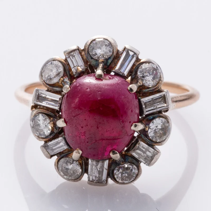 Affordable Luxury Jewelry For Every Occasion 14K Rose and White Gold Ruby and Diamond Ring | 4.39ct, 0.92ctw | SZ 7.75 | Affordable Luxury Jewelry For Every Occasion 14K Rose and White Gold Ruby and Diamond Ring | 4.39ct, 0.92ctw | SZ 7.75 |