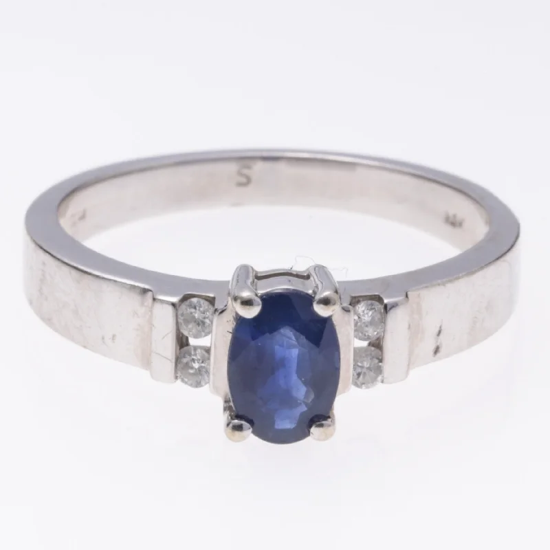 Jewelry Clearance – Final Chance To Save Big 14k White Gold Sapphire and Diamond Ring | 0.59ct, 0.08ctw | SZ 6.5 Jewelry Clearance – Final Chance To Save Big 14k White Gold Sapphire and Diamond Ring | 0.59ct, 0.08ctw | SZ 6.5