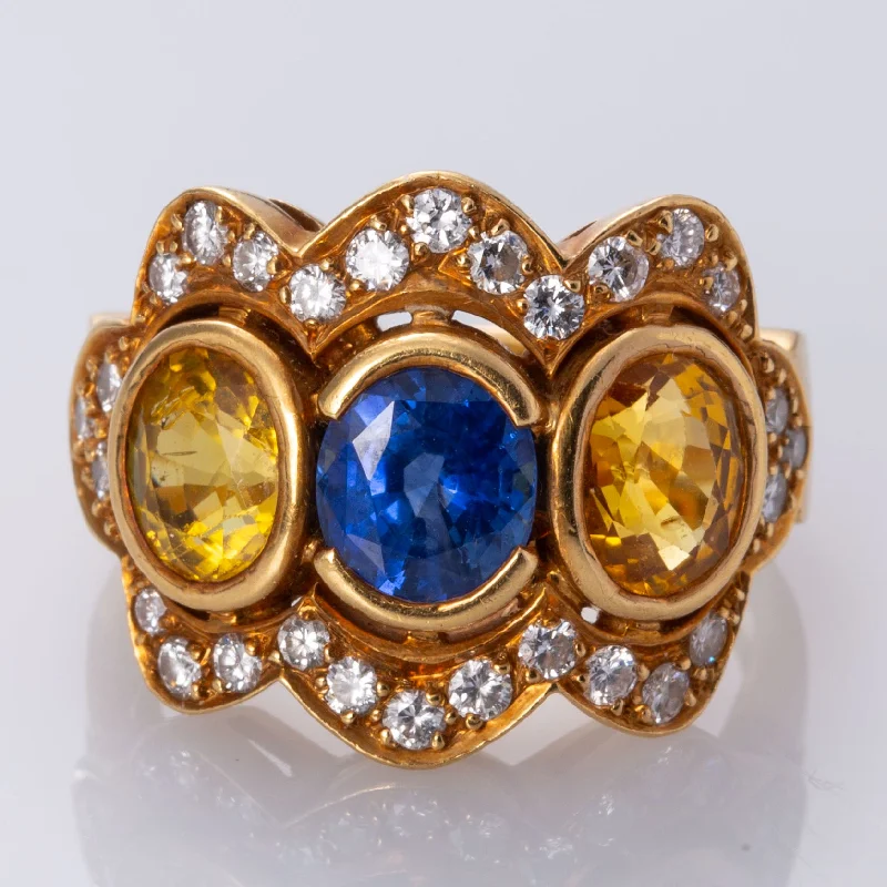 The Biggest Jewelry Sale Of The Year Is Here 14K Blue and Yellow Sapphire and Diamond Ring | 1.45 ct, 2.30 ctw, 0.49 ctw | SZ 5.5 | The Biggest Jewelry Sale Of The Year Is Here 14K Blue and Yellow Sapphire and Diamond Ring | 1.45 ct, 2.30 ctw, 0.49 ctw | SZ 5.5 |