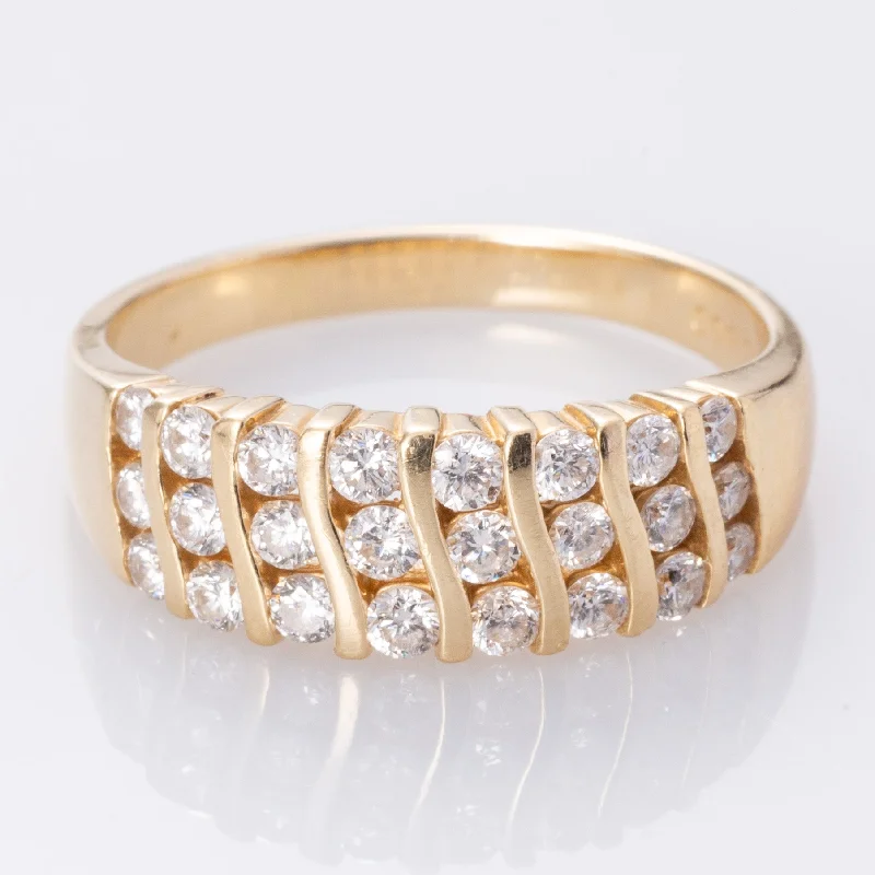 Premium Jewelry Now Available At Special Discounts 14K Yellow Gold Triple Rows Diamond Ring | 0.97ctw | SZ 10 | Premium Jewelry Now Available At Special Discounts 14K Yellow Gold Triple Rows Diamond Ring | 0.97ctw | SZ 10 |