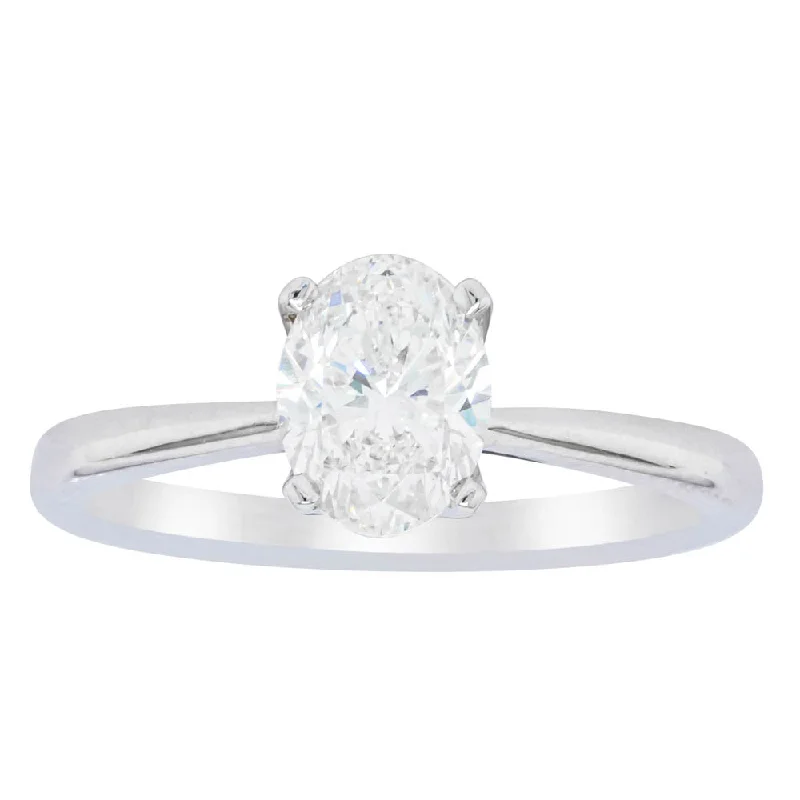 Shop Dazzling Jewelry At The Best Prices 18ct White Gold 1.00ct Oval Cut Diamond Royale Ring Shop Dazzling Jewelry At The Best Prices 18ct White Gold 1.00ct Oval Cut Diamond Royale Ring
