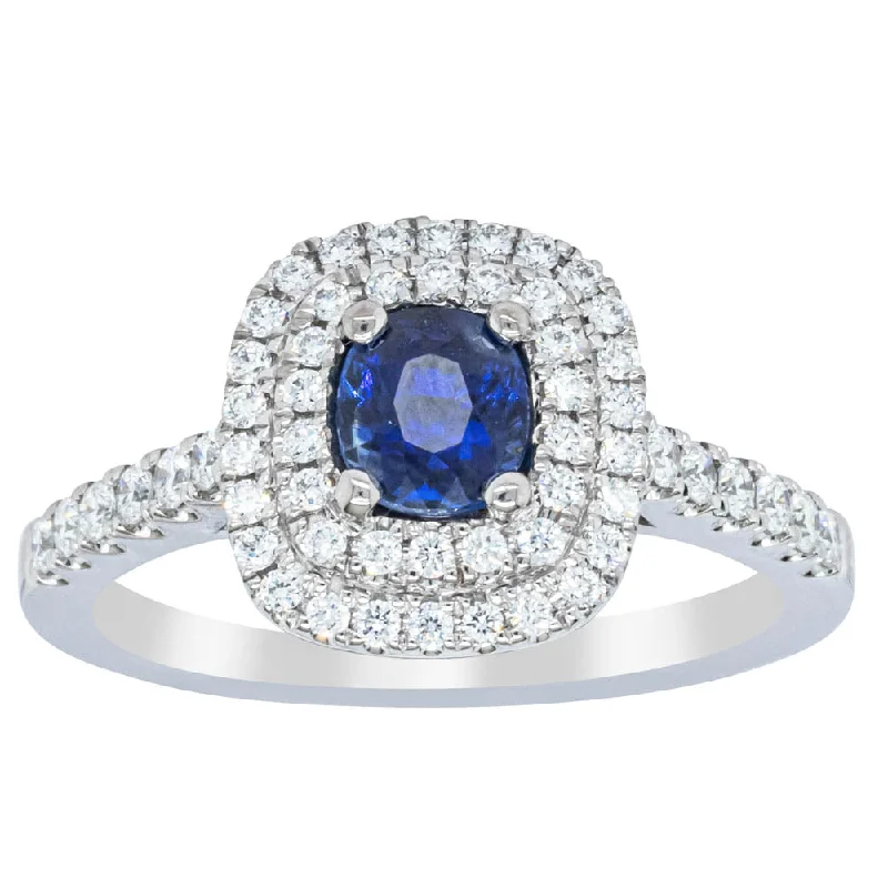 Shop Fine Jewelry With Amazing Deals 18ct White Gold .79ct Sapphire & Diamond Rosa Ring Shop Fine Jewelry With Amazing Deals 18ct White Gold .79ct Sapphire & Diamond Rosa Ring