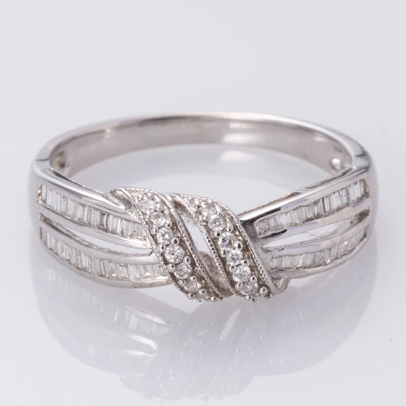 Affordable Glamour – Premium Jewelry At Special Prices 18K White Gold Cross Over Diamond Ring | 0.27ctw | SZ 6.75 | Affordable Glamour – Premium Jewelry At Special Prices 18K White Gold Cross Over Diamond Ring | 0.27ctw | SZ 6.75 |