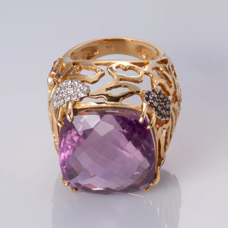 Jewelry Sale Alert – Shop Timeless Elegance Today 18K Yellow Gold Amethyst and Diamond Ring | 30.00 ct, 0.20 ctw | SZ 7 | Jewelry Sale Alert – Shop Timeless Elegance Today 18K Yellow Gold Amethyst and Diamond Ring | 30.00 ct, 0.20 ctw | SZ 7 |