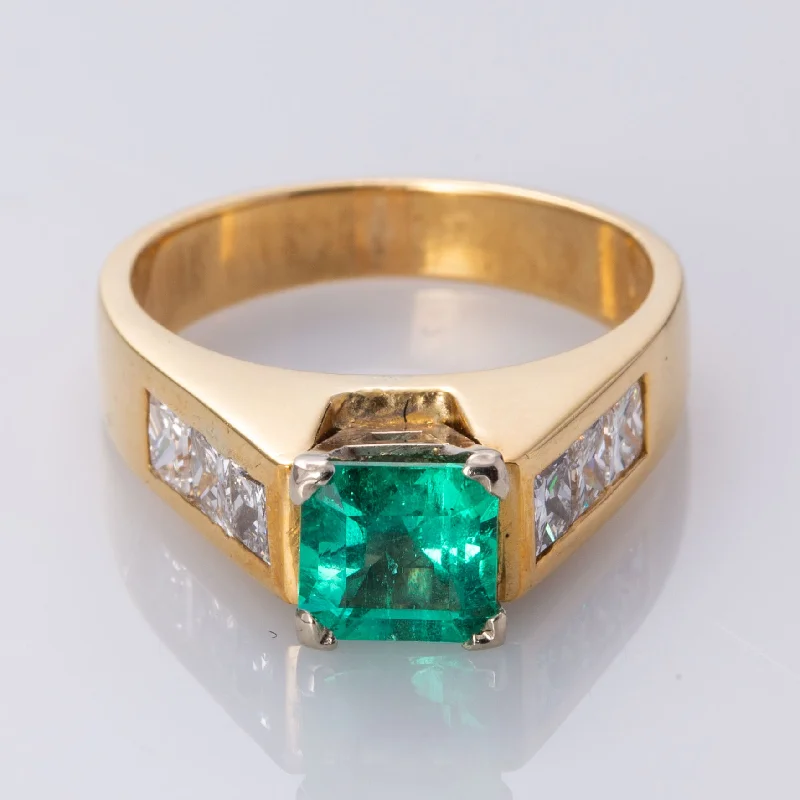 High-End Jewelry, Now More Affordable Than Ever 18K Yellow Gold Emerald and Diamond Ring | 1.14 ct, 0.75 ctw | SZ 6.25 | High-End Jewelry, Now More Affordable Than Ever 18K Yellow Gold Emerald and Diamond Ring | 1.14 ct, 0.75 ctw | SZ 6.25 |