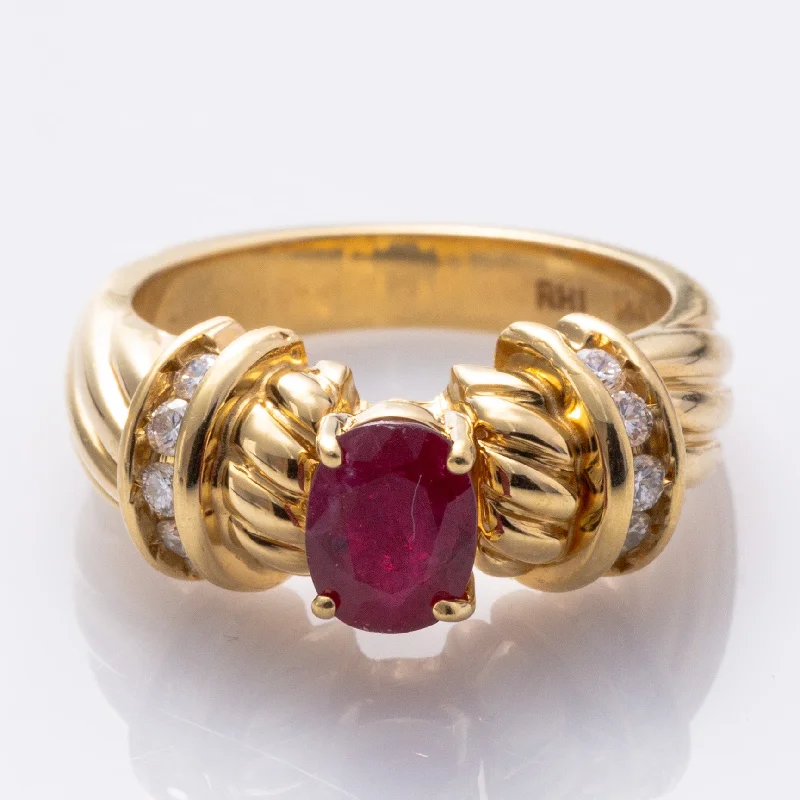 Buy More, Save More On Stunning Jewelry Designs 18K Ruby and Diamond Cocktail Ring | 1.31ct, 0.25ctw | SZ 6.5 | Buy More, Save More On Stunning Jewelry Designs 18K Ruby and Diamond Cocktail Ring | 1.31ct, 0.25ctw | SZ 6.5 |