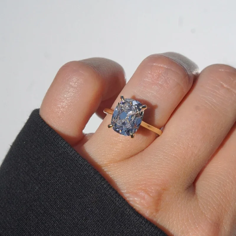Modern Jewelry At Exclusive Discounts – Shop Today 4.12 Carat Old Mine Lab Cushion Solitaire Engagement Ring | Engagement Ring Wednesday Modern Jewelry At Exclusive Discounts – Shop Today 4.12 Carat Old Mine Lab Cushion Solitaire Engagement Ring | Engagement Ring Wednesday